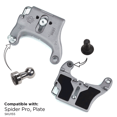 501: SpiderPro Plate Plate Pin v2 (for v2 DSLR, Mirrorless and Lens Collar Plates)