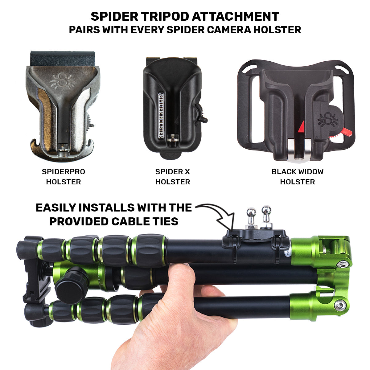 861: BlackWidow Tripod Carrier Kit - Holster + Tripod Leg Adapter v2