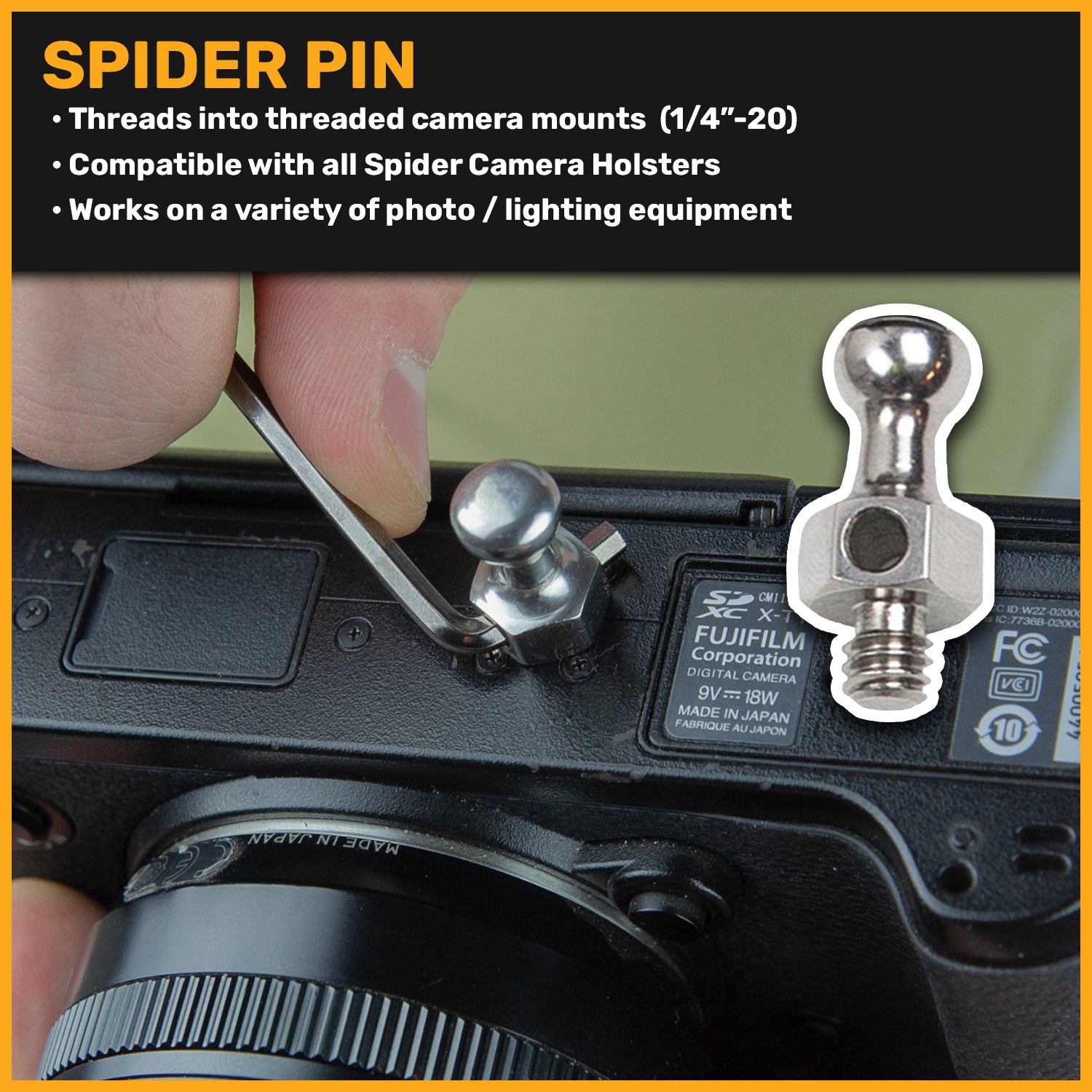 840: SpiderPro Screw-In Pin v2 (1/4"-20 Mount)